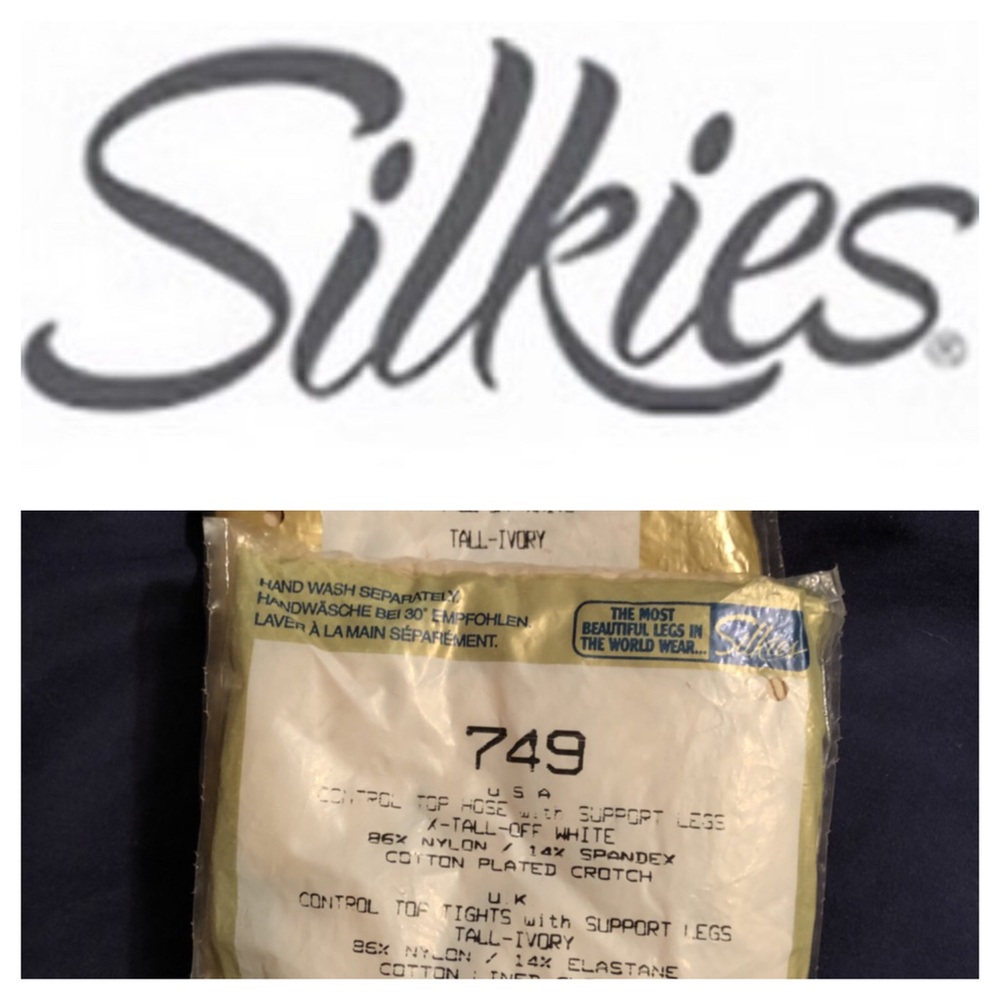 2 Pr X-Tall Off White Control Top Nylons